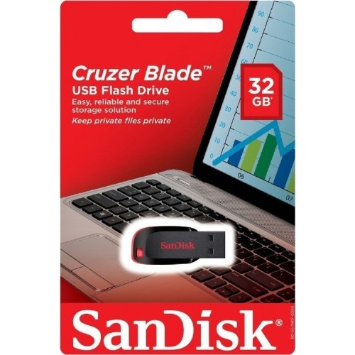 USB STICK SANDISK CRUZER BLADE  SDCZ50-032G-B35 BLACK 32GB